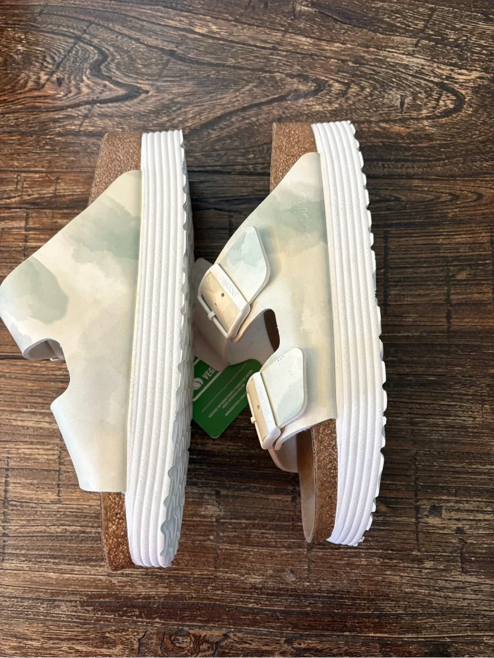 Birkenstock Papillio Arizona Platform Womens Size 8 White Watercolor New NWOB